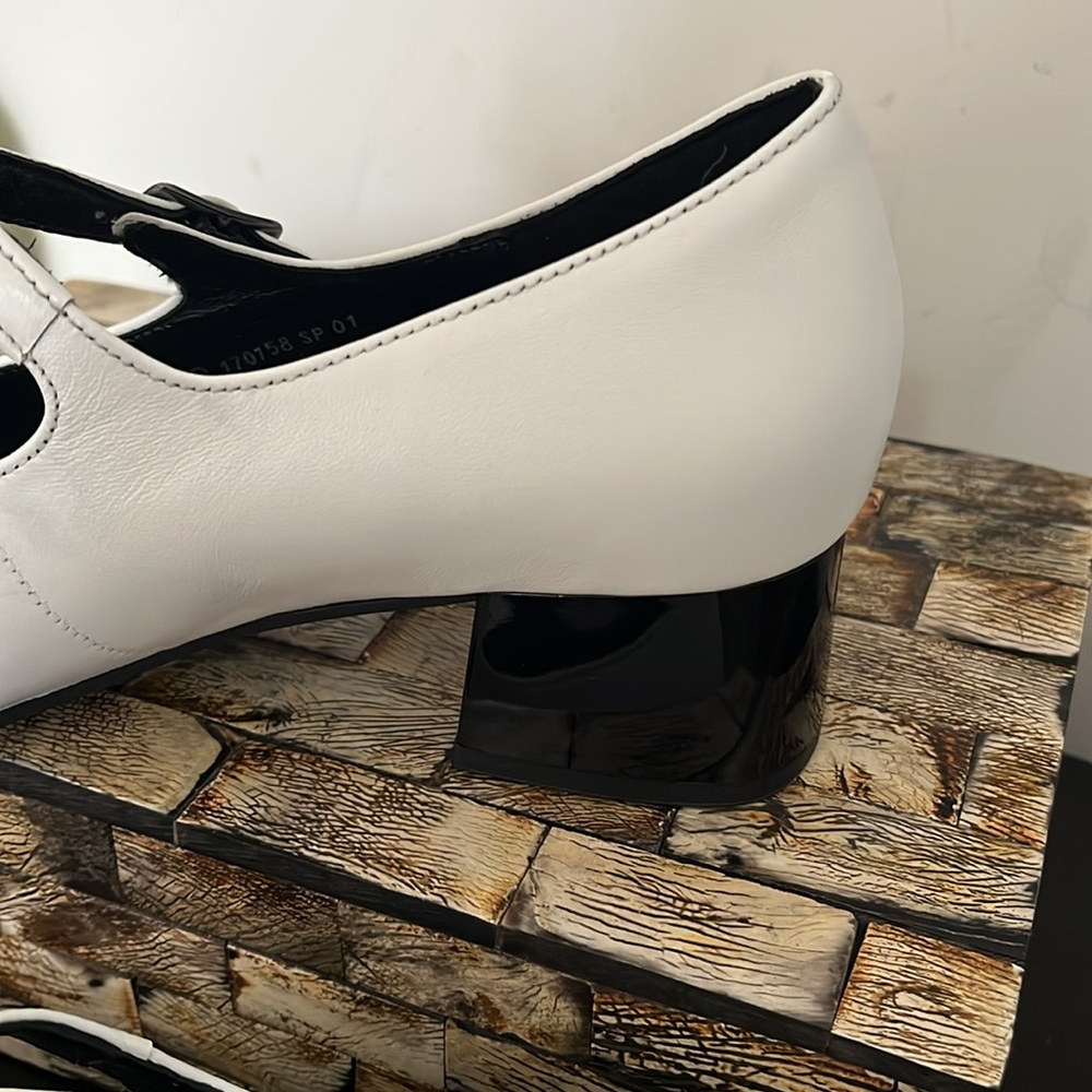 NWT GABOR US6 Mary Jane Block Heel Shoes Black White Leather Buckle - US 6 - Picture 11 of 16